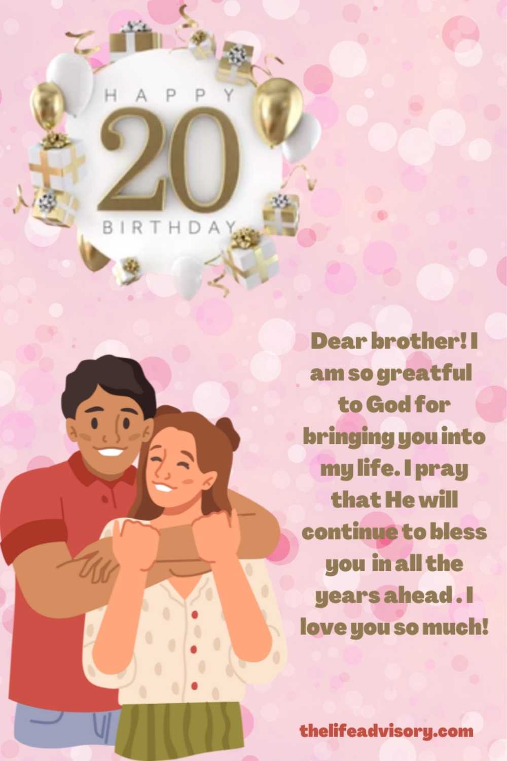 20th Birthday Wishes for Brother From Sister