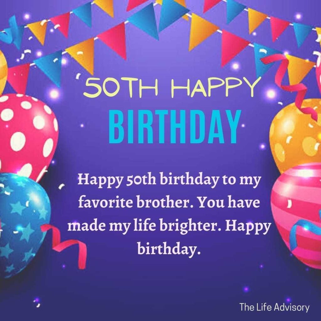 Happy 50th Birthday Wishes for Brother