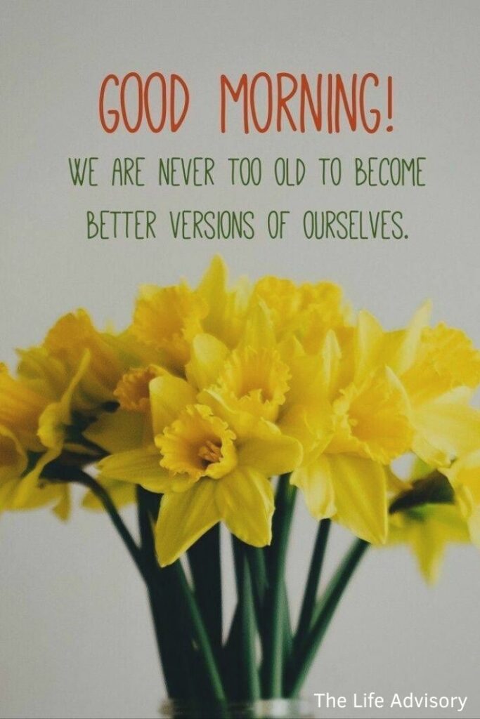 Good Morning Images with Yellow Flowers and QUotes