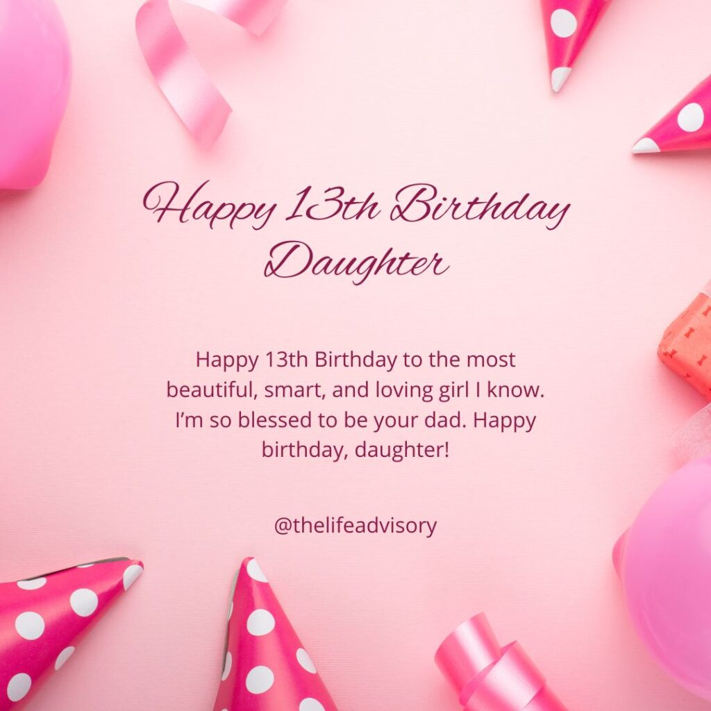 Happy 13th Birthday Wishes for Daughter