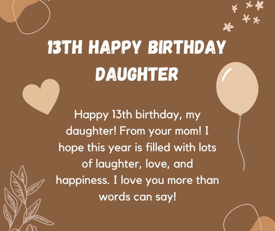 13th birthday message for daughter