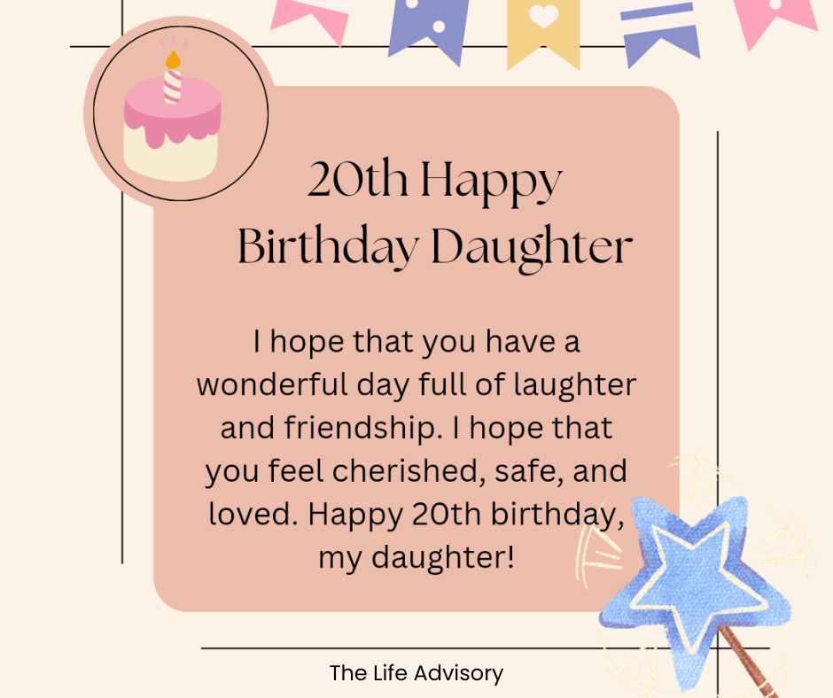 20th birthday wishes for daughter