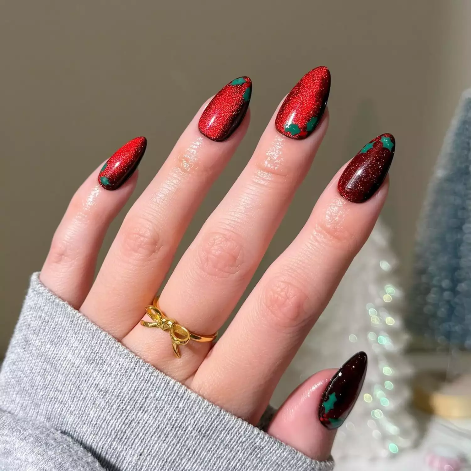 Red Velvet Holly Nails