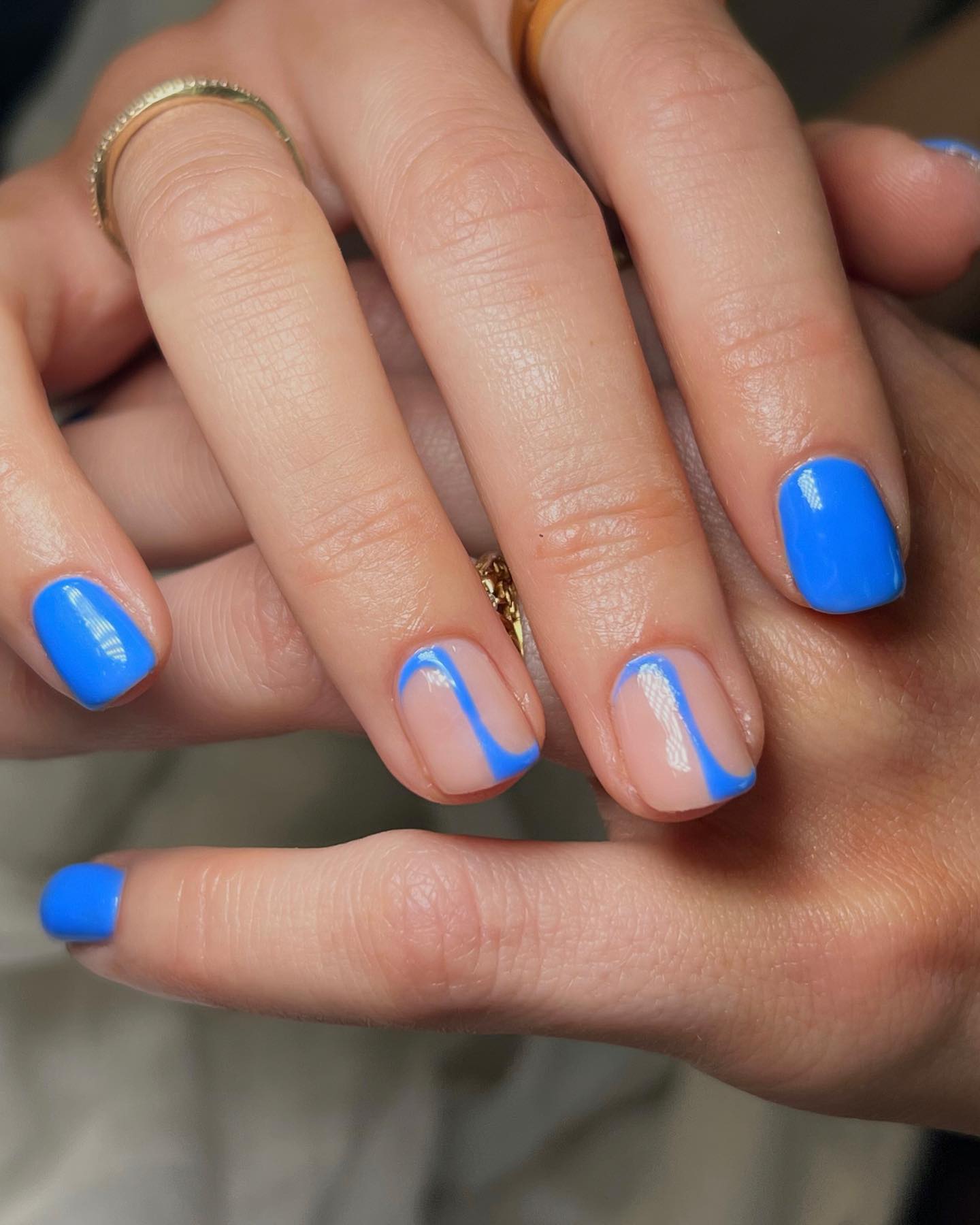 Abstract cobalt nail design