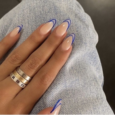 15+ Elegant Blue Nail Art Ideas for Every Occasion 5 Navy Blue French Tips