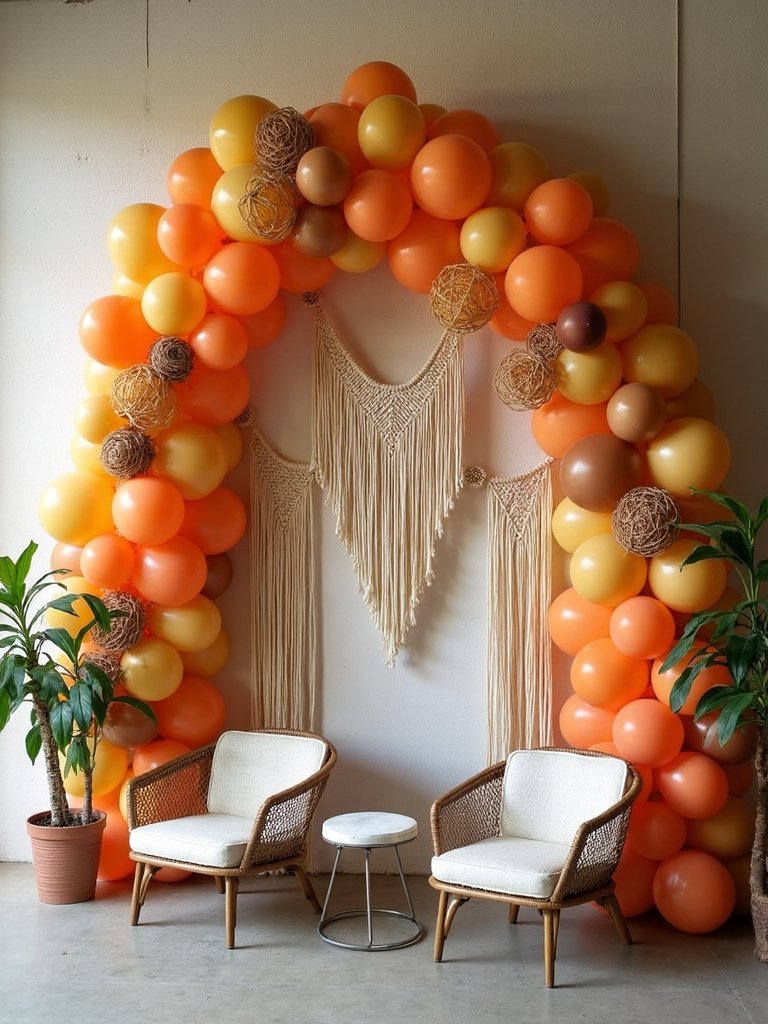 70s inspired balloon arch decoration