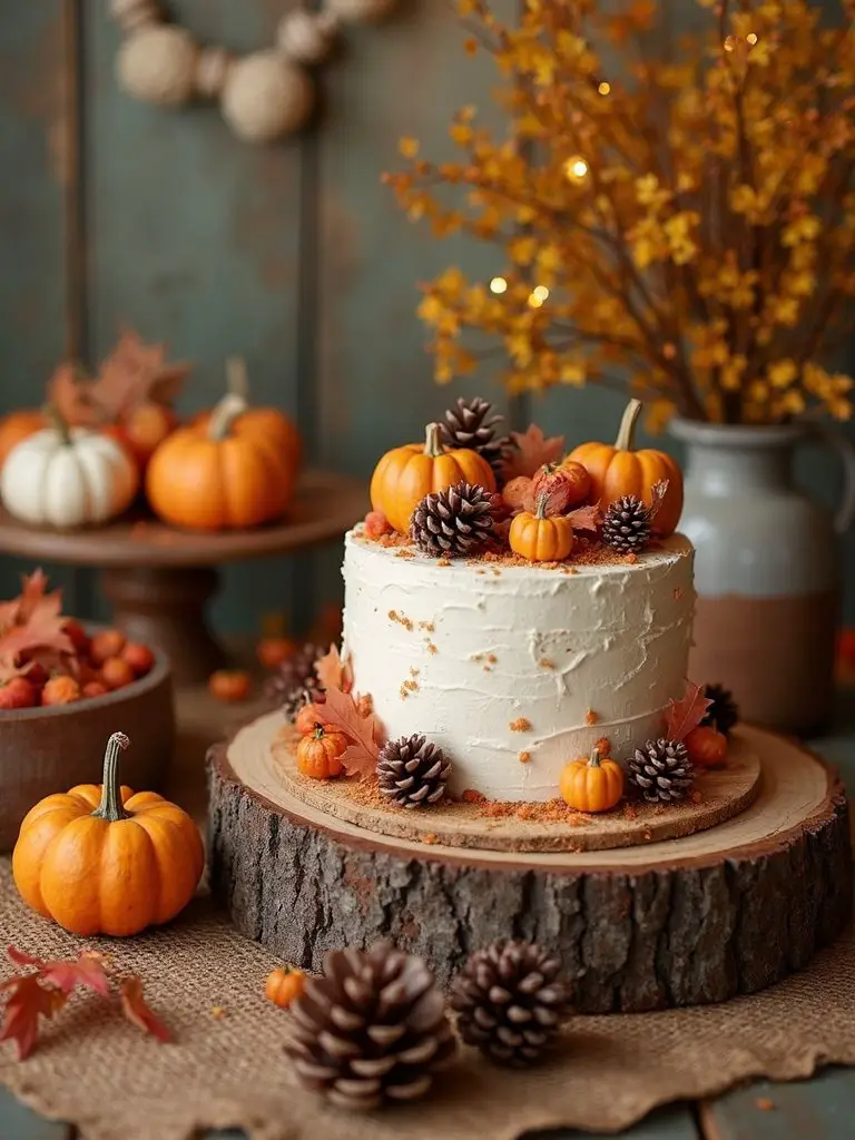 autumn themed baby shower decor