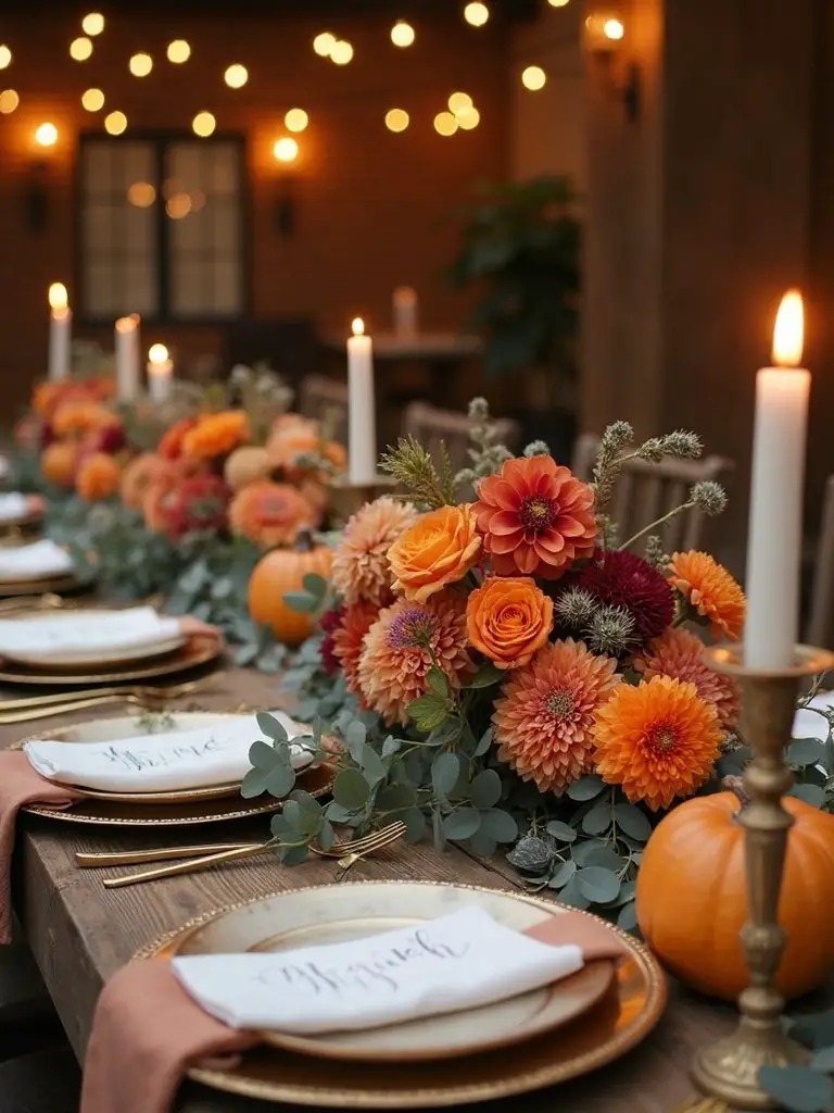autumn themed floral centerpieces