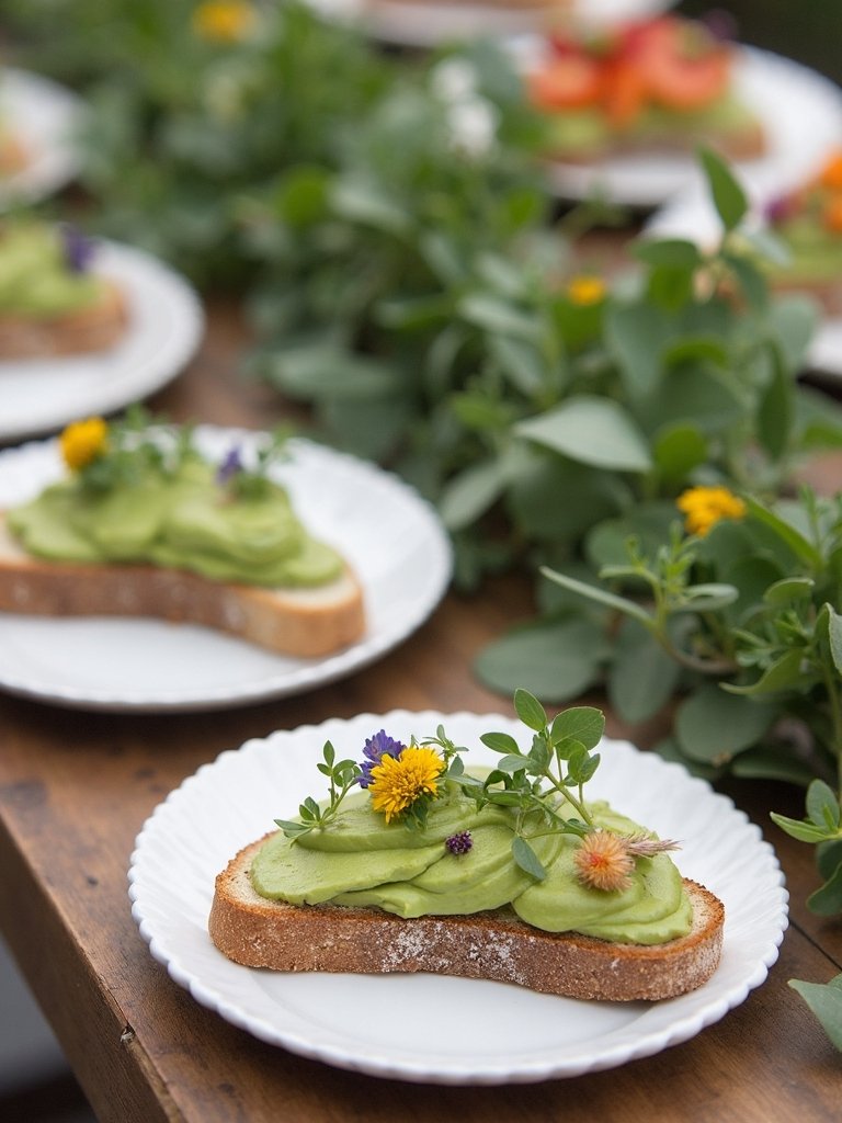 avocado toast with garnishes