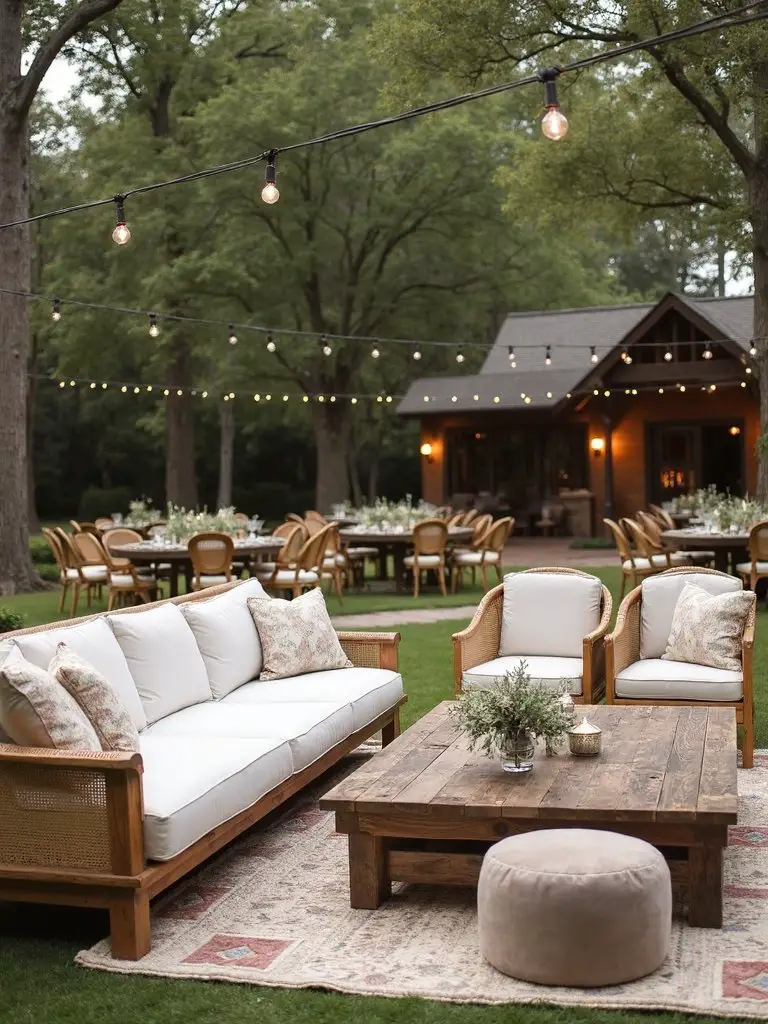 backyard oasis with lounge stations