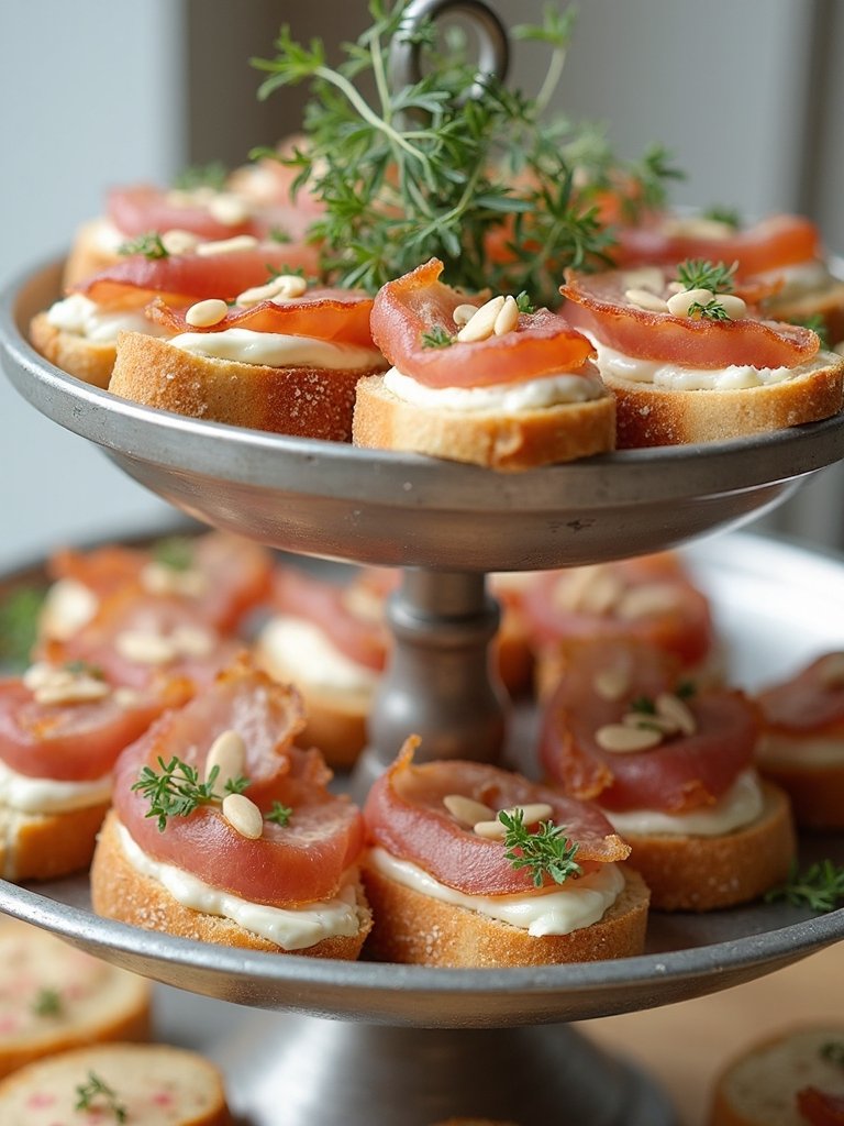 bacon almond cheese toasts recipe