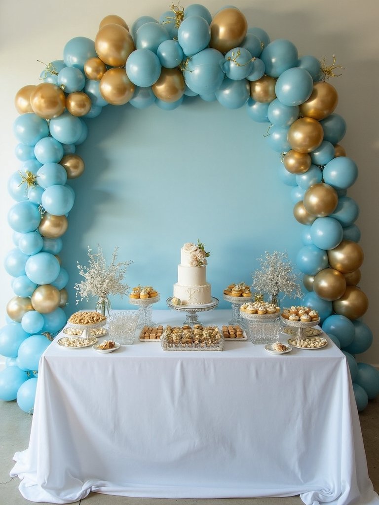 blue and gold balloons