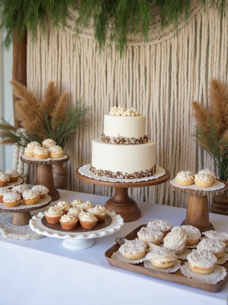boho chic dessert display
