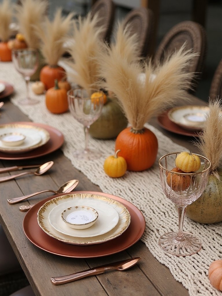 boho layered table settings