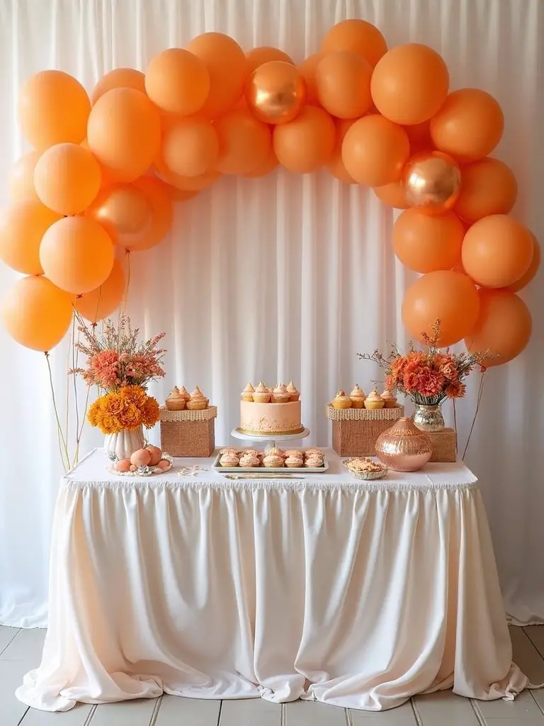 bold orange baby shower ideas
