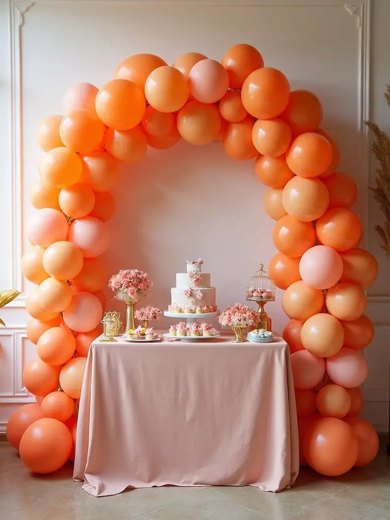 bold orange balloon garland