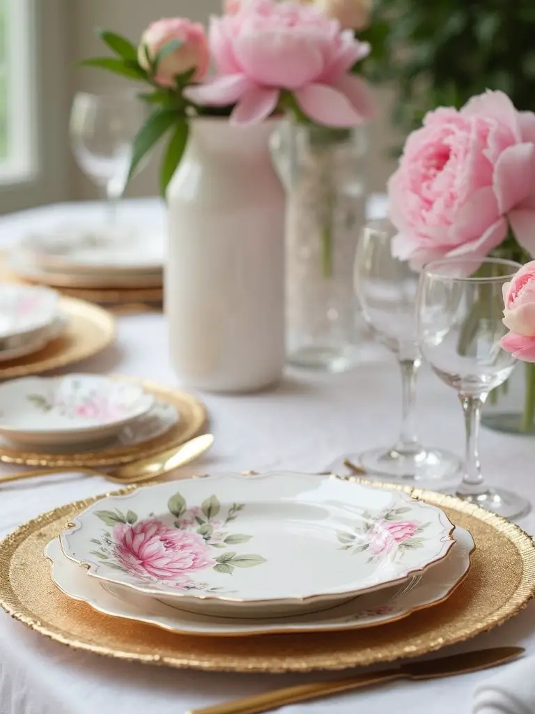 botanical themed custom place settings
