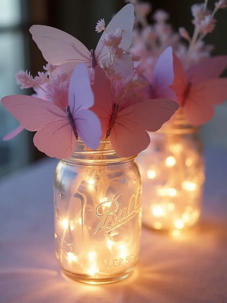 butterfly mason jar luminaries