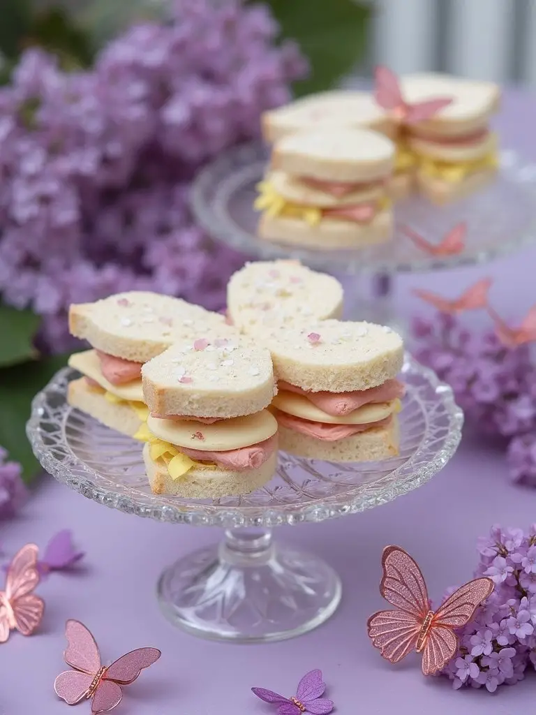 butterfly shaped tea sandwiches