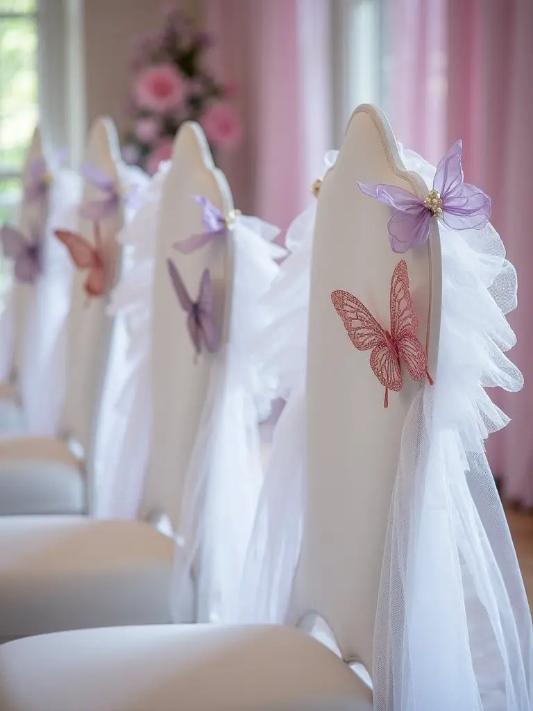 butterfly themed chair decorations