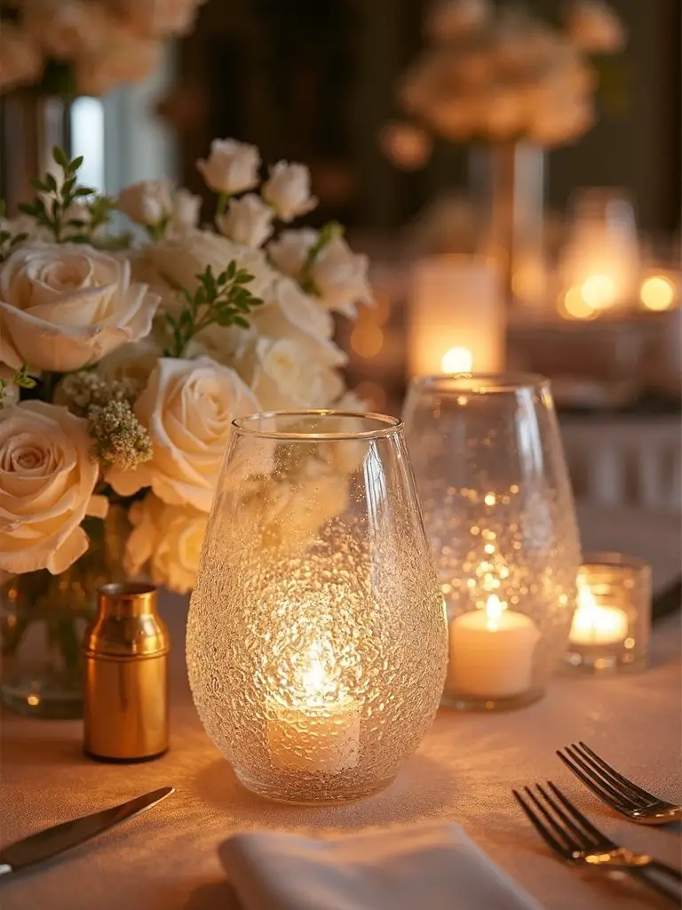 candlelight visual interest dimension metallic accents