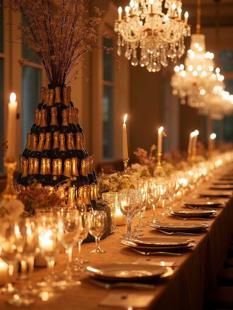 champagne centerpiece sophisticated elegant entertaining