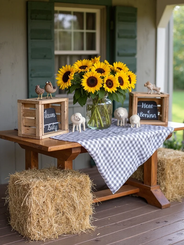charming barnyard welcome display