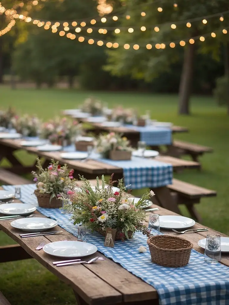 charming casual picnic inspired wedding decor