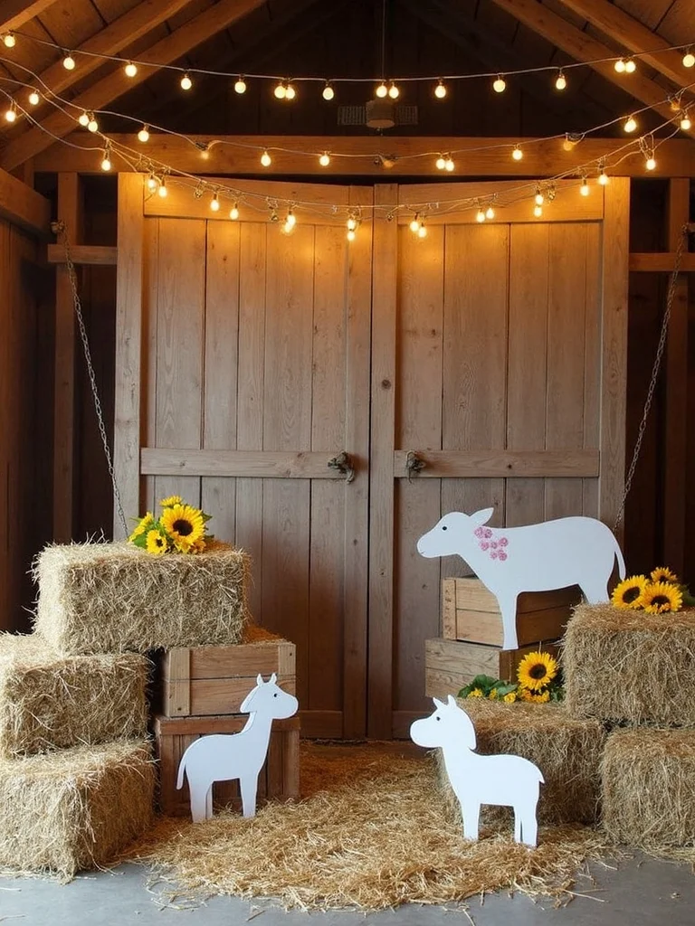 charming farm themed photo booth