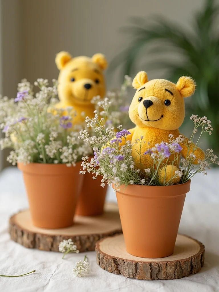 charming pooh themed honey centerpieces