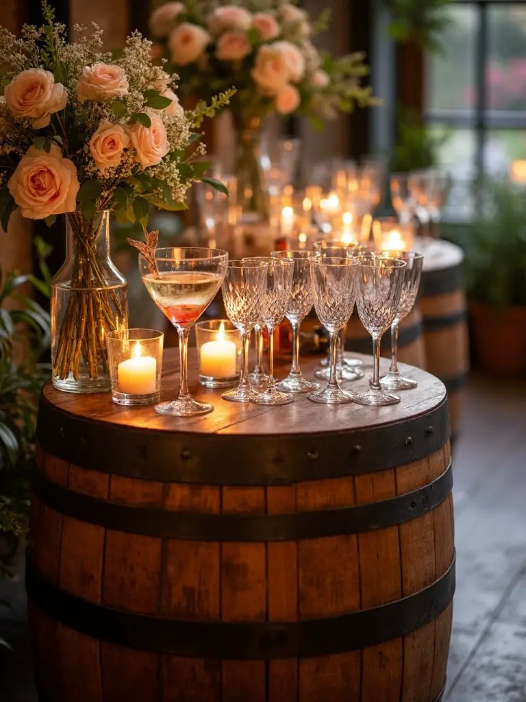 charming vineyard cocktail displays