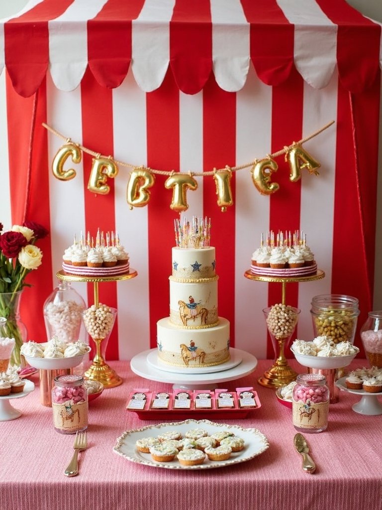 circus themed dessert display