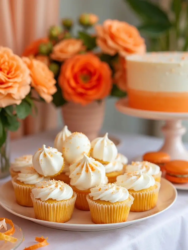 citrus themed dessert table setup