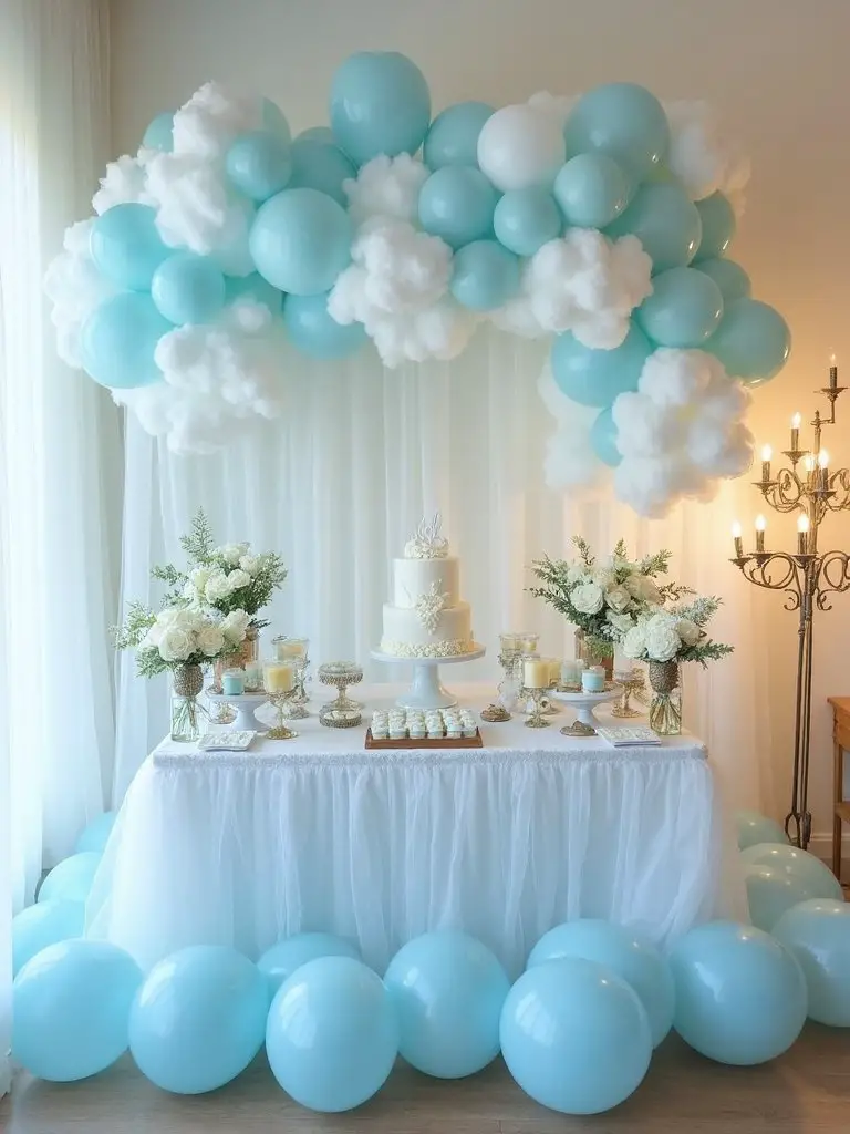 cloud themed baby shower treats