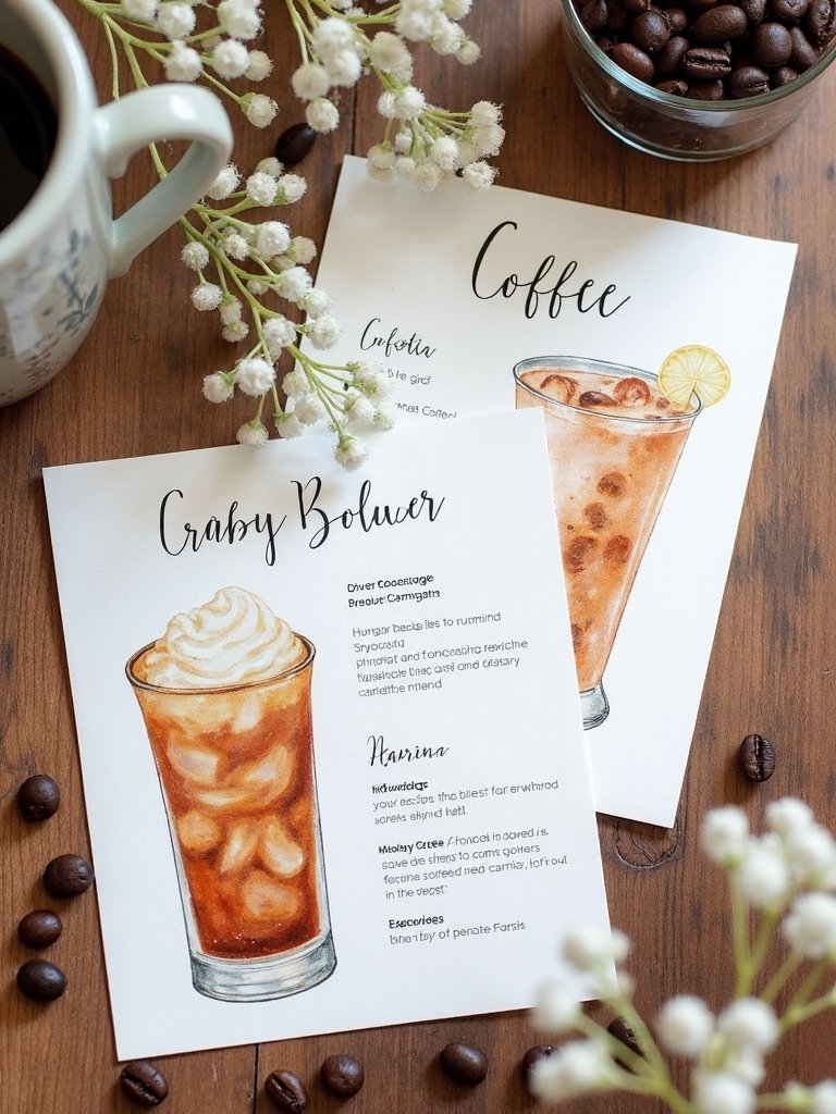 coffee themed recipe cards