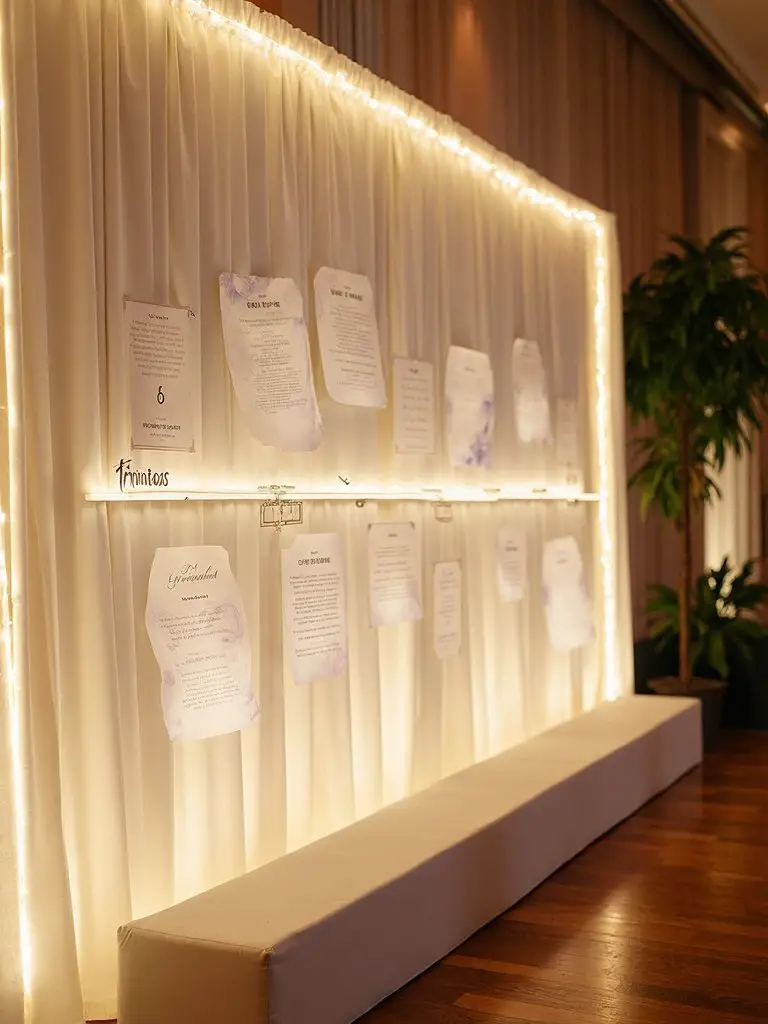 cohesive wedding timeline display aesthetics