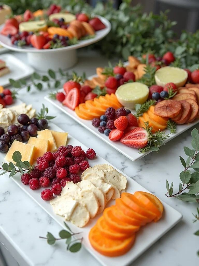 colorful fruit cheese platters