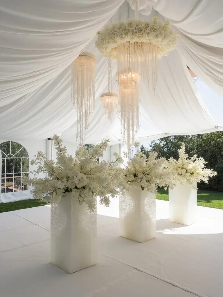 contemporary sculptural tent accents