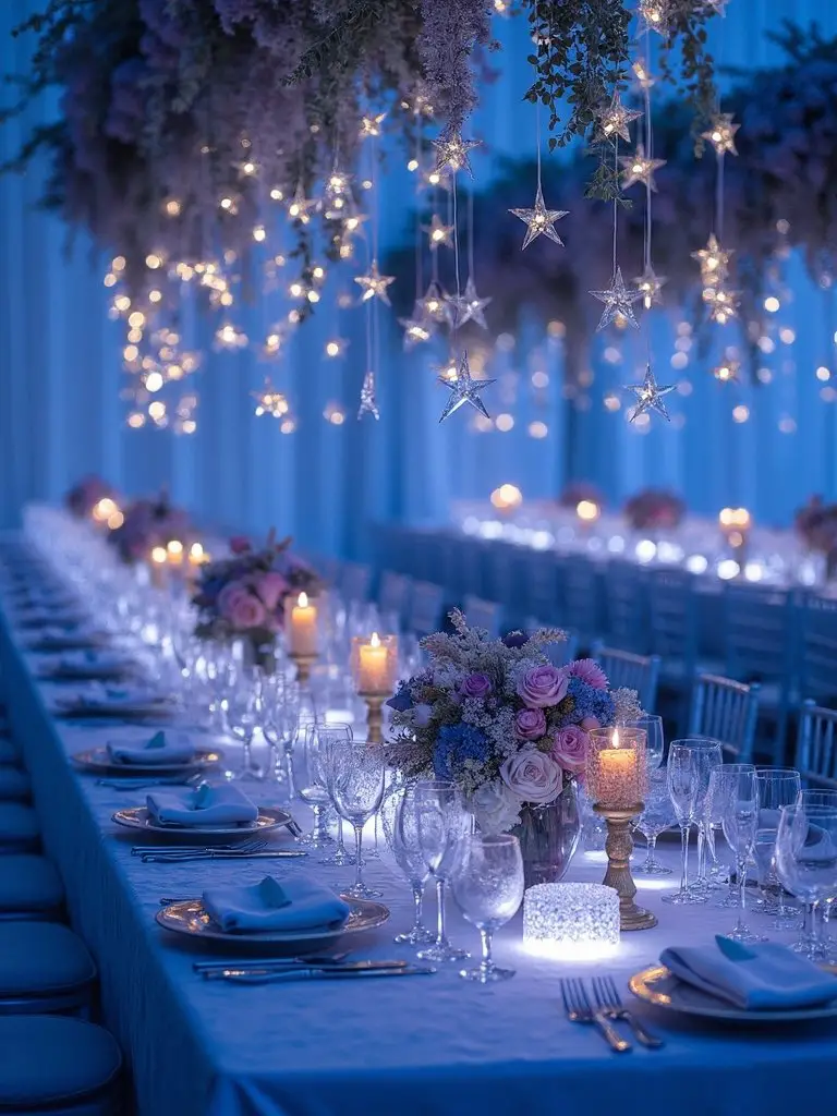 cosmic celestial nebula inspired floral arrangements