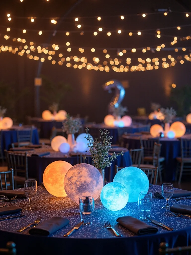 cosmic space themed centerpieces creation