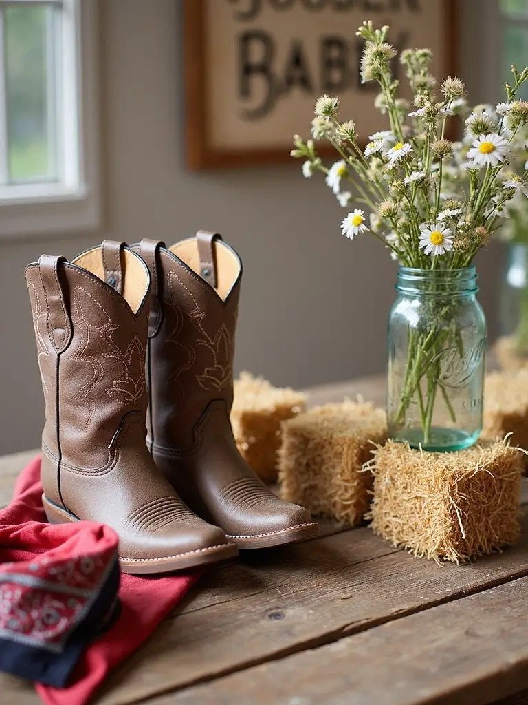 cowboy themed party favor station