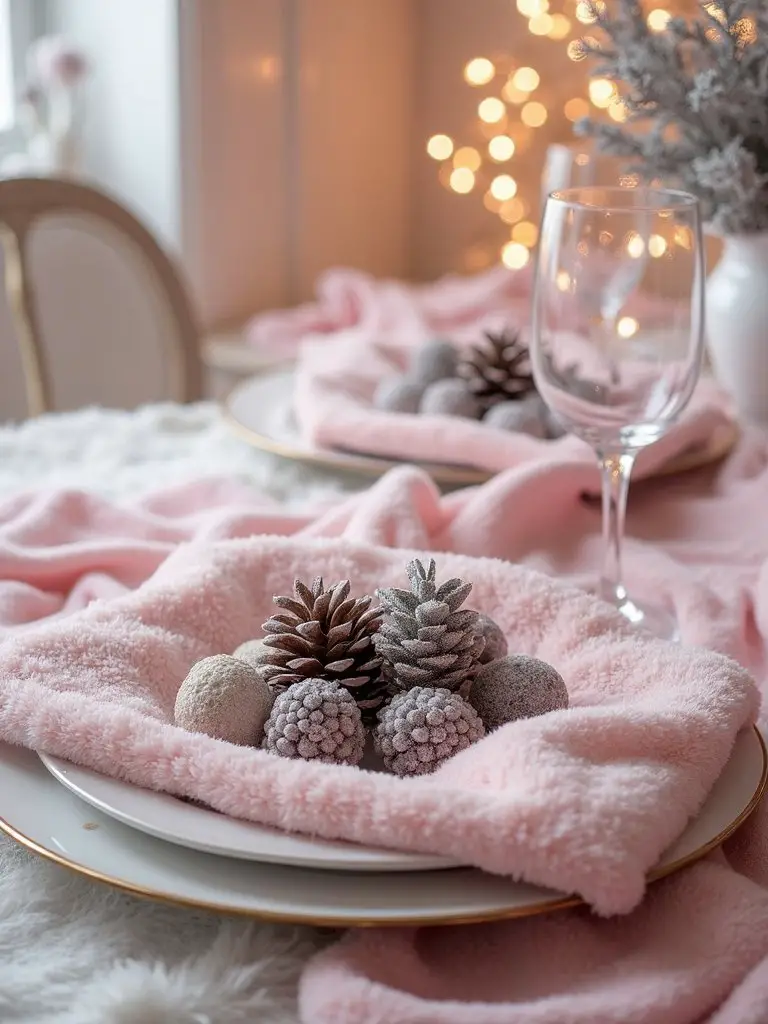 cozy pink winter wonderland