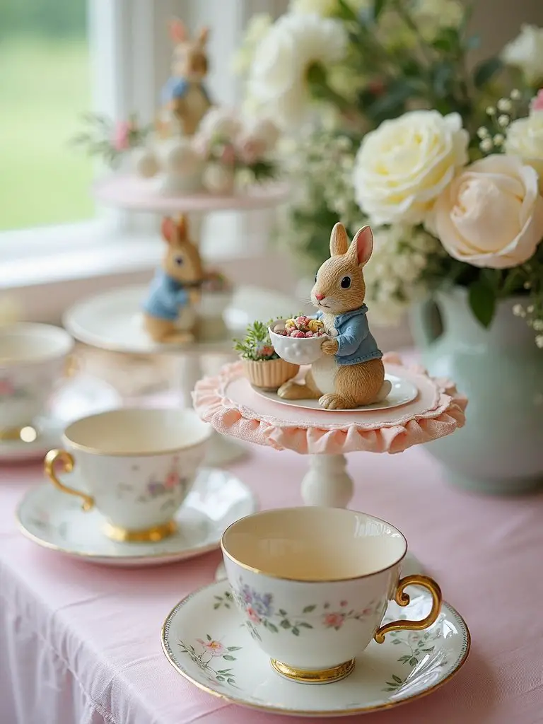 curated vintage china display