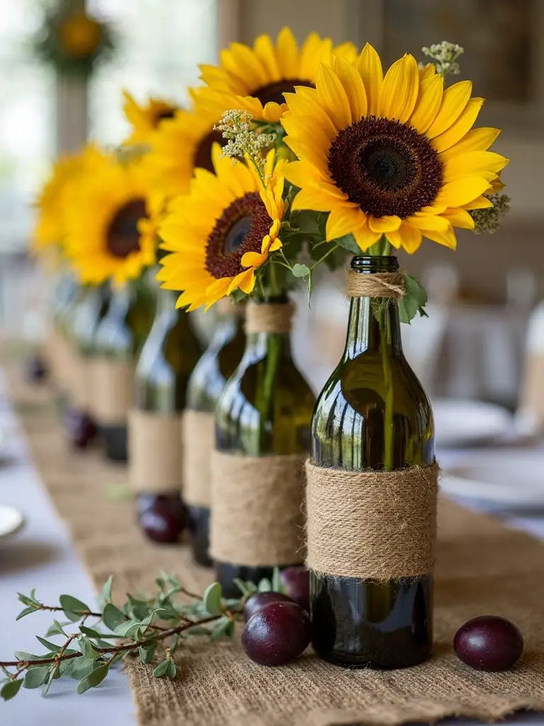 custom wine bottle centerpieces