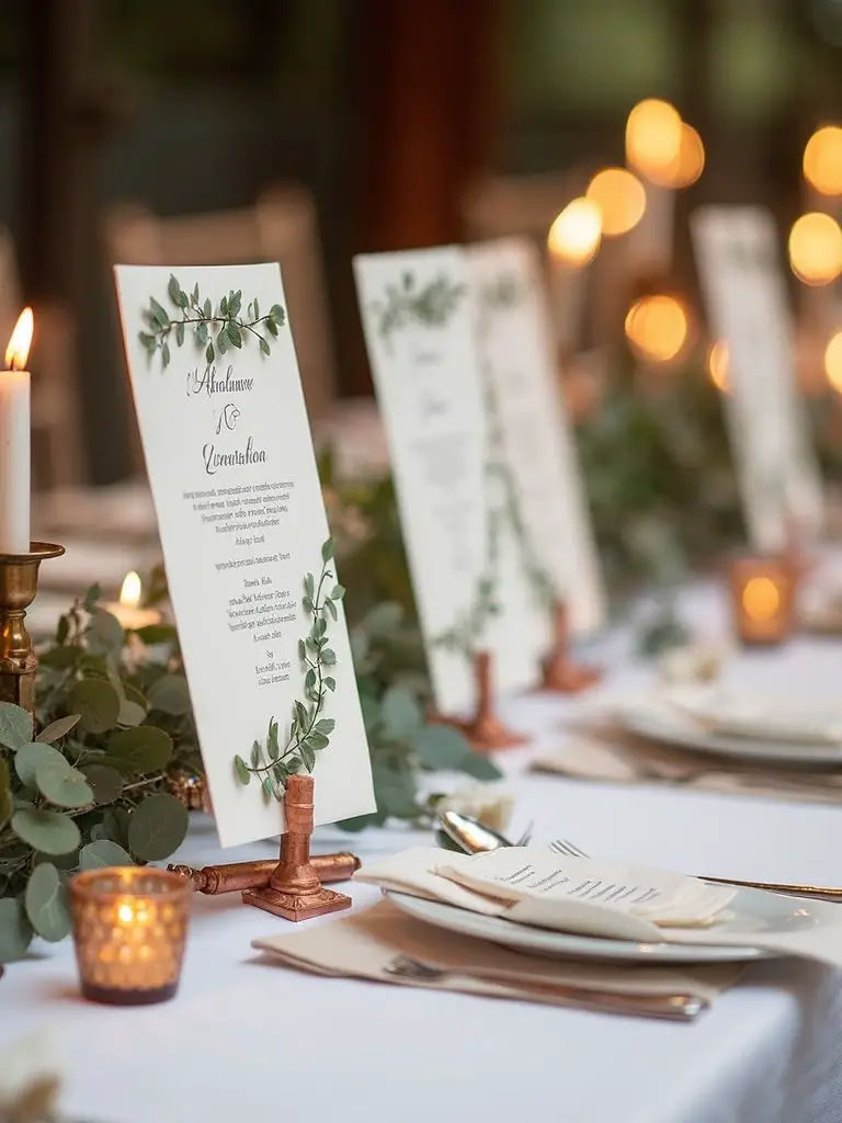 customizable industrial chic menu displays