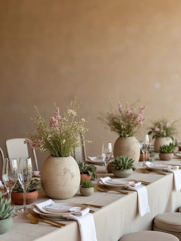 desert inspired organic centerpieces