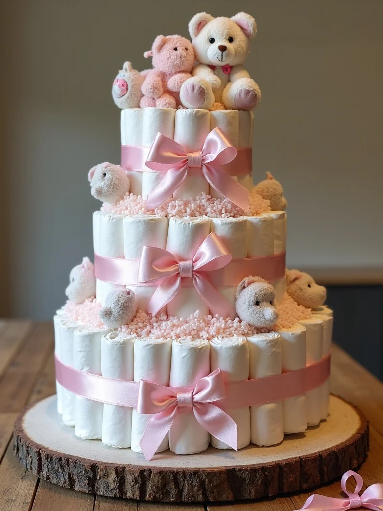 diaper cake centerpiece creation
