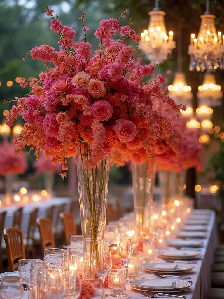 dramatic captivating towering centerpiece displays