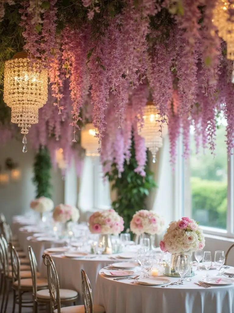 dramatic cascading floral waterfall arrangements