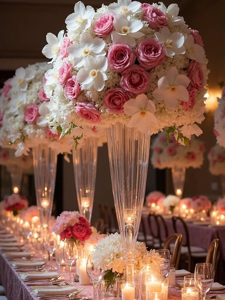 dramatic grand opulent wedding centerpieces